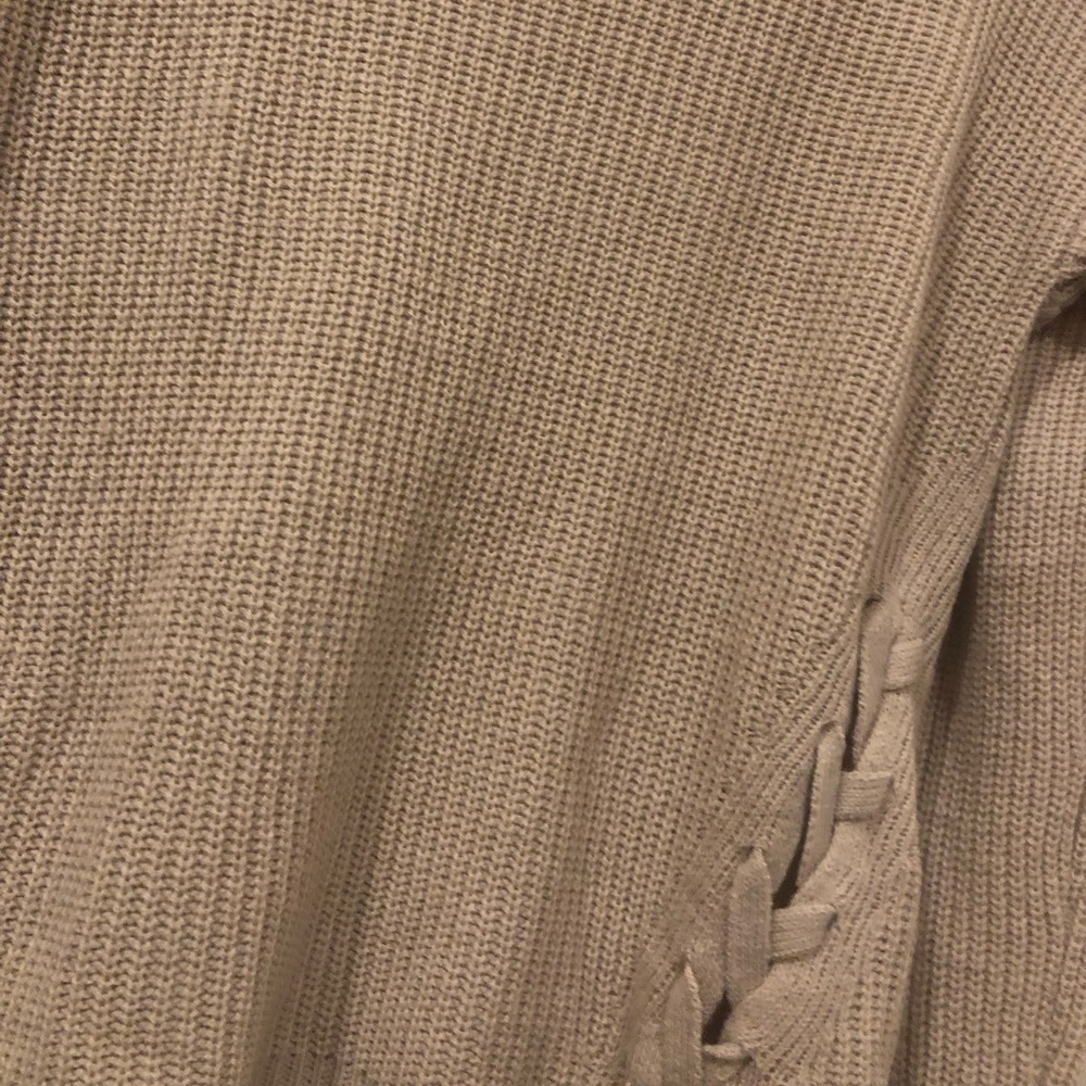 Charlotte Tan Lace Up Tie Russe Sweater - Picture 5 of 6